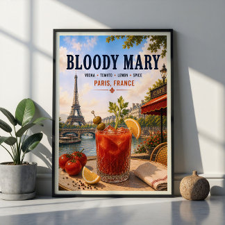 Bloody Mary Cocktail Paris Café Französisches Bist Poster
