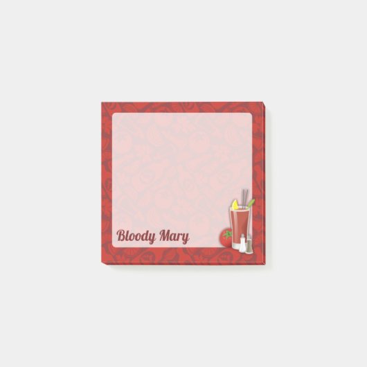 Bloody Mary Cocktail Post-it Klebezettel (Vorderseite)