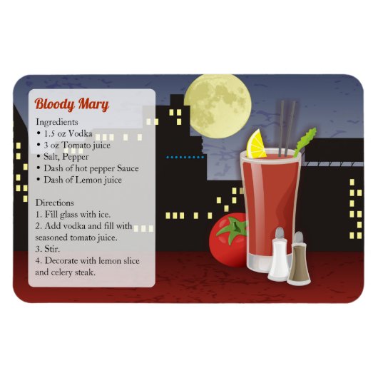 Bloody Mary Cocktail Rezept Magnet (Horizontal)