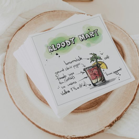 Bloody Mary Drink Rezept Cocktail Napkin Serviette