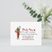 Bloody Mary Drink Rezept Postkarte (Stehend Vorderseite)