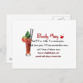 Bloody Mary Drink Rezept Postkarte (Vorne/Hinten)