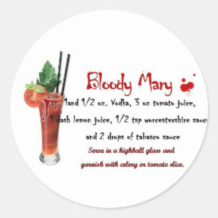 Bloody Mary Drink Rezept Runder Aufkleber
