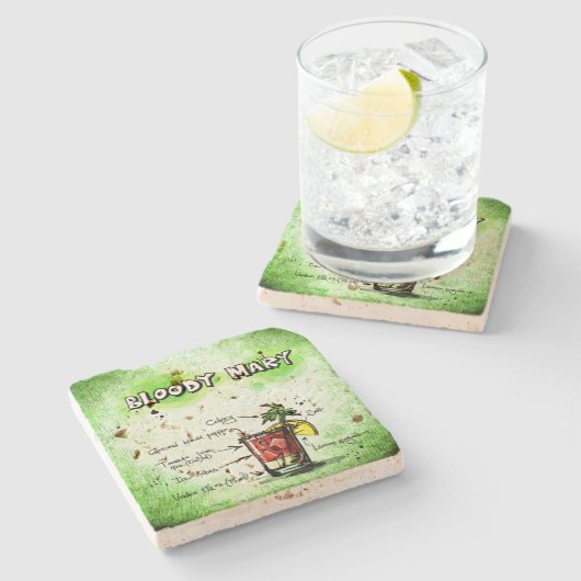 Bloody Mary Drink Rezept Steinuntersetzer (Seitenansicht)