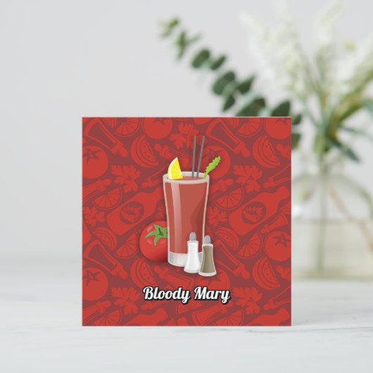 Bloody Mary Einladung (Stehend Vorderseite)