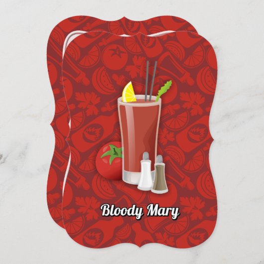 Bloody Mary Einladung (Vorne/Hinten)