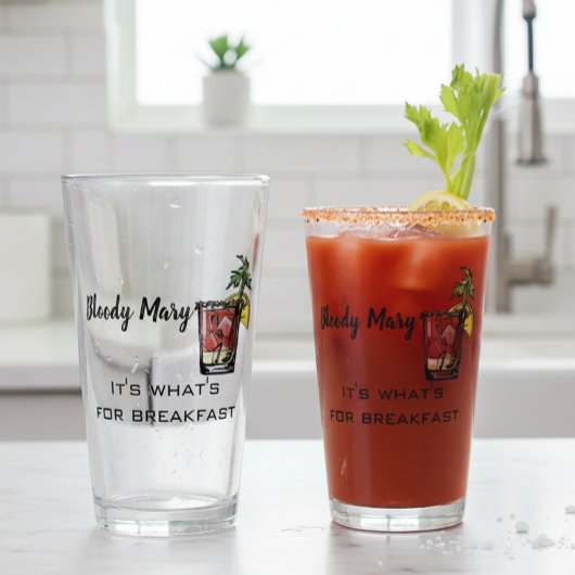 Bloody Mary Es ist was zum Frühstück Funny ist Glas