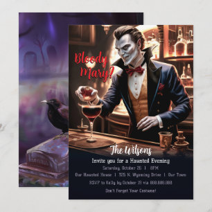 "Bloody Mary gefällig?, Vampir-Halloween-Party Einladung