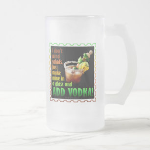 BLOODY MARY, MIT ALKOHOL VOLLGEPACKT MATTGLAS BIERGLAS