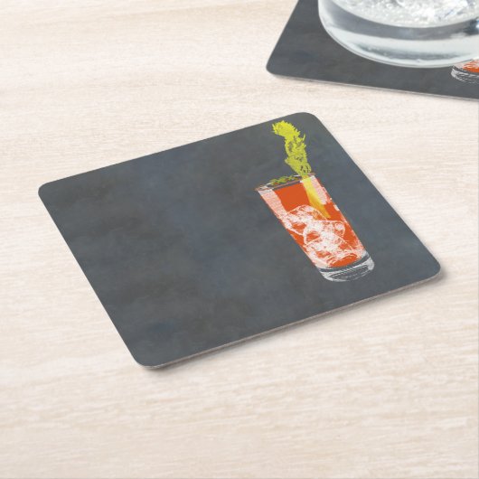 Bloody Mary oder Bloody Caesar Rechteckiger Pappuntersetzer (angewinkelt)