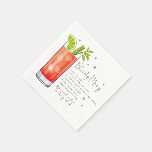 Bloody Mary Recipe Cocktail Serviette (Ecke)
