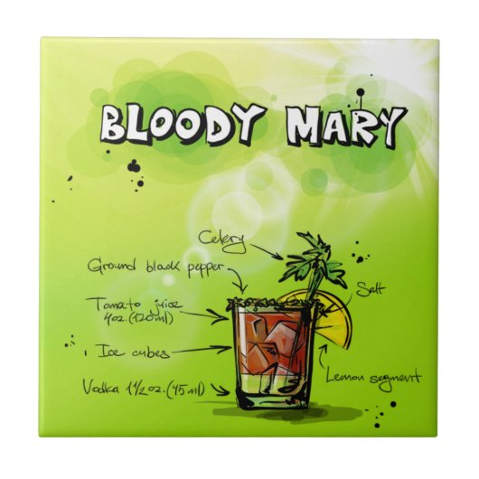 Bloody Mary Recipe Fliese (Vorderseite)