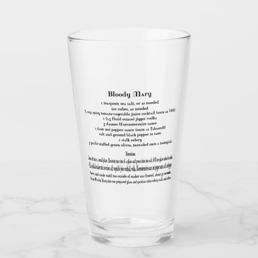 Bloody Mary Recipe Glas (Vorderseite)