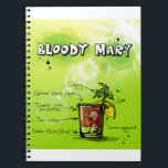 Bloody Mary Recipe Notizblock<br><div class="desc">Ideal für die Cocktailfans da draußen oder für diejenigen, die nur ein gutes Getränkerezept Liebe. Es gibt eine ganze Reihe von Cocktailspezialitäten. Ideal zum Geburtstag oder für Feiertage.</div>
