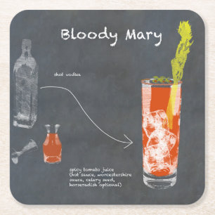 Bloody Mary Rezept Rechteckiger Pappuntersetzer