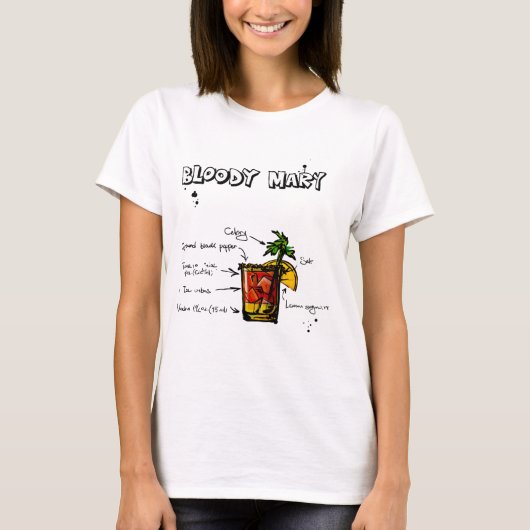 Bloody- Marycocktail-Rezept T-Shirt (Vorderseite)