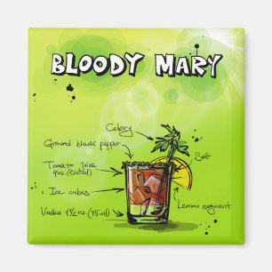 Bloody- Maryrezept - Cocktail-Geschenk Magnet
