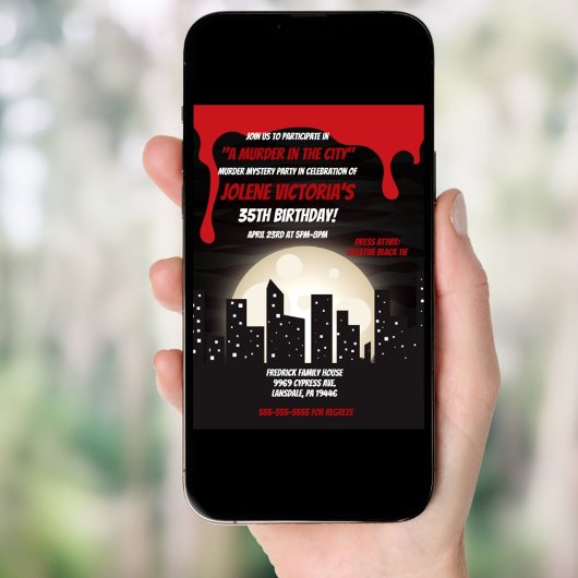 Bloody Murder in City Murder Mystery Party Einladung
