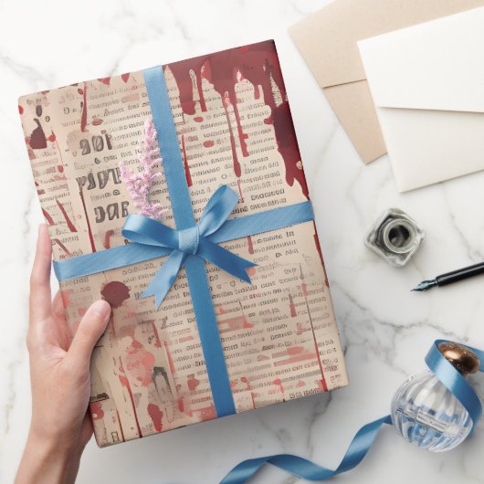 Bloody Newspaper Print Geschenkpapier (Schenken)
