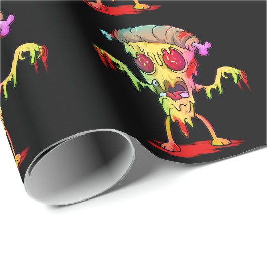 Bloody Niedlich Zombie Pizza Slice Geschenkpapier (Rolleneckpunkt)