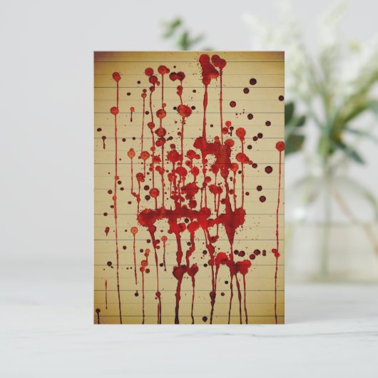 Bloody notebook Halloween Einladung (Stehend Vorderseite)