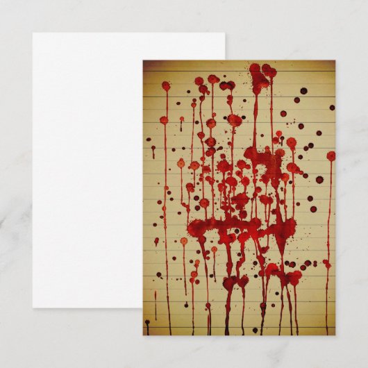 Bloody notebook Halloween Einladung (Vorne/Hinten)