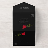 Bloody Rose Elegant Black Gothic  All In One Einladung (Außenbereich)