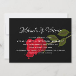 Bloody Rose Elegant Black Gothic Hochzeit Einladung