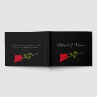 Bloody Rose Elegante Black Gothic Wedding Gästebuch