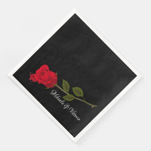 Bloody Rose Elegante Black Gothic Wedding Serviette (Ecke)