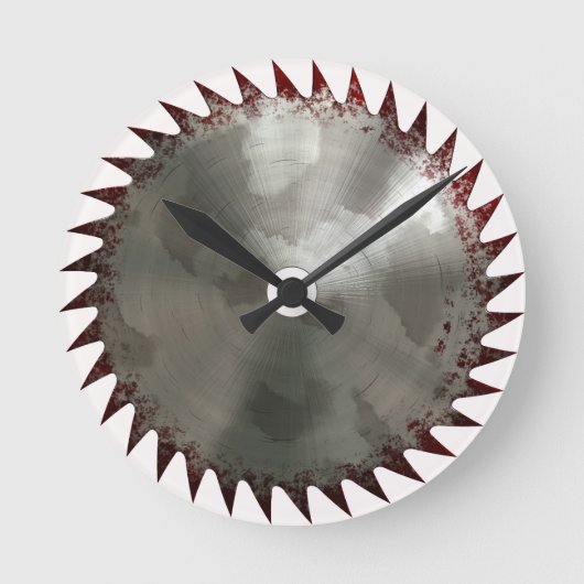 Bloody Saw Blade Runde Wanduhr (Vorderseite)