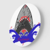 Bloody Shark Jaws Thunder_Cove Große Wanduhr (Winkel)