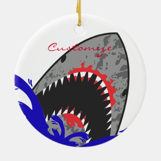 Bloody Shark Jaws Thunder_Cove Keramik Ornament (Hinten)