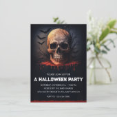 Bloody Skull-Halloween-Party Einladung (Stehend Vorderseite)