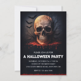 Bloody Skull-Halloween-Party Einladung