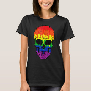 Bloody Skull Lgbt Gay Pride Kostüm Easy Halloween T-Shirt