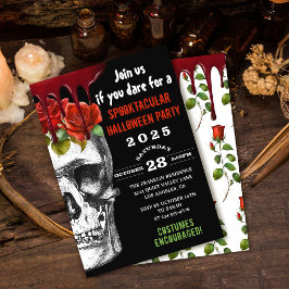 Bloody Skull Rose Erwachsene Halloween Kostüm Part Einladung