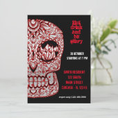 Bloody Sugar Skull Einladung (Stehend Vorderseite)