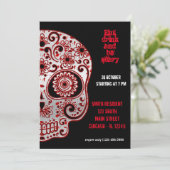Bloody Sugar Skull Einladung (Stehend Vorderseite)