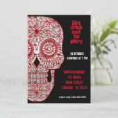 Bloody Sugar Skull Einladung (Stehend Vorderseite)