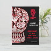 Bloody Sugar Skull Einladung (Stehend Vorderseite)