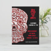 Bloody Sugar Skull Einladung (Stehend Vorderseite)