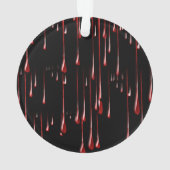 Bloody-Tropfen im schwarzen Hintergrund Ornament (Rückseite)