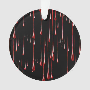 Bloody-Tropfen im schwarzen Hintergrund Ornament