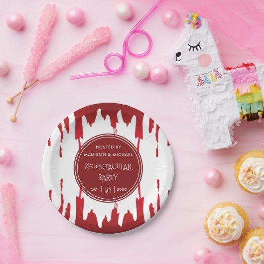 Bloody Tropfens Halloween Red Beängstigend Pappteller (Party)