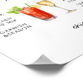 Bloody und Bubbly Bar Wedding Sign Poster (Ecke)