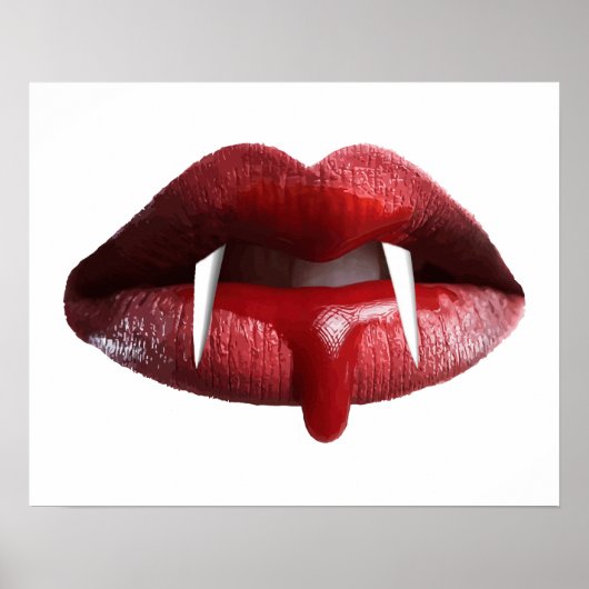 Bloody Vampire Red Lipstick Lippen Poster (Vorne)