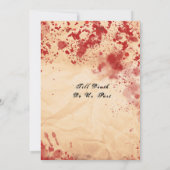 Bloody Vintag Paper Halloween Gothic Wedding Einladung (Rückseite)
