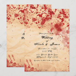Bloody Vintag Paper Halloween Gothic Wedding Einladung