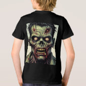Bloody Zombie Face Comic Pop Art Halloween Tri-Blend Shirt (Rückseite)